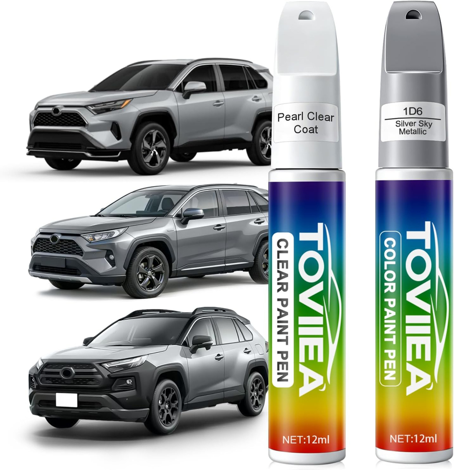 Silver Sky Metallic Touch Up Paint Compatible with Toyota 1D6 Car Scratch Repair