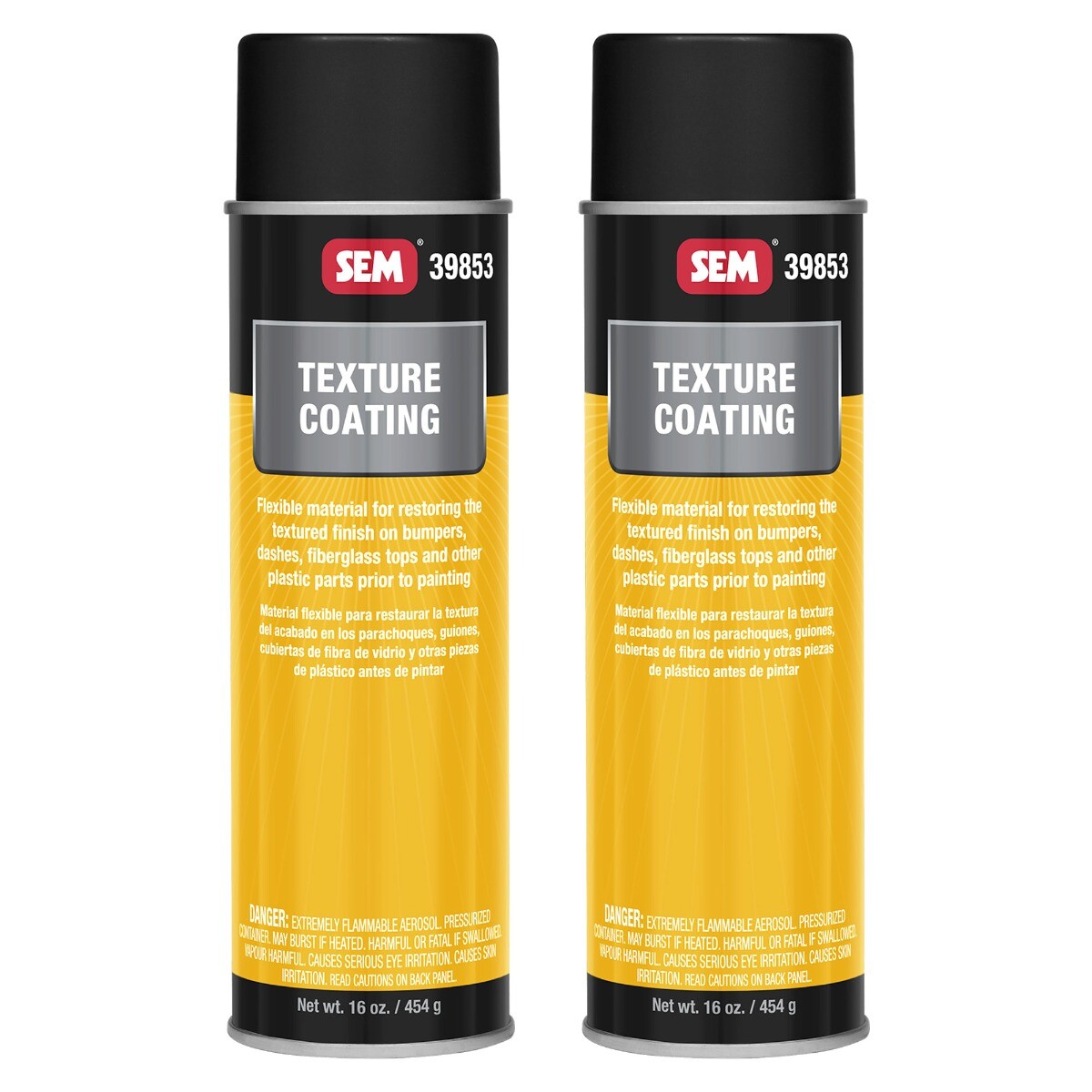 SEM 39853 Texture Coating Auto Bumper Dashboard Plastic Spray Coat 16oz (2 Cans)