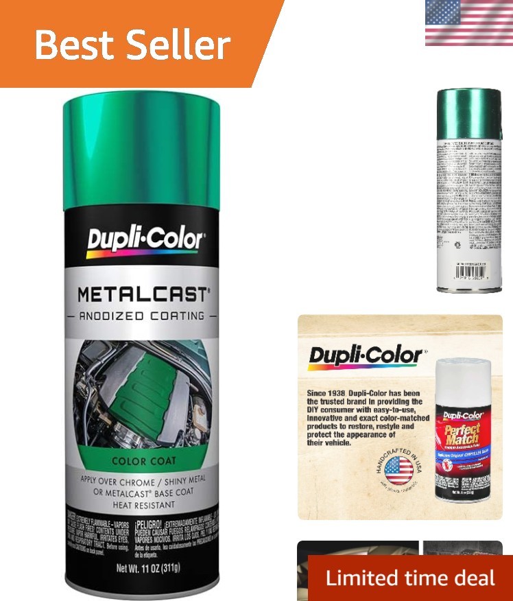 11 oz Metalcast Green Anodized Automotive Spray Paint – High Heat Durable Finish