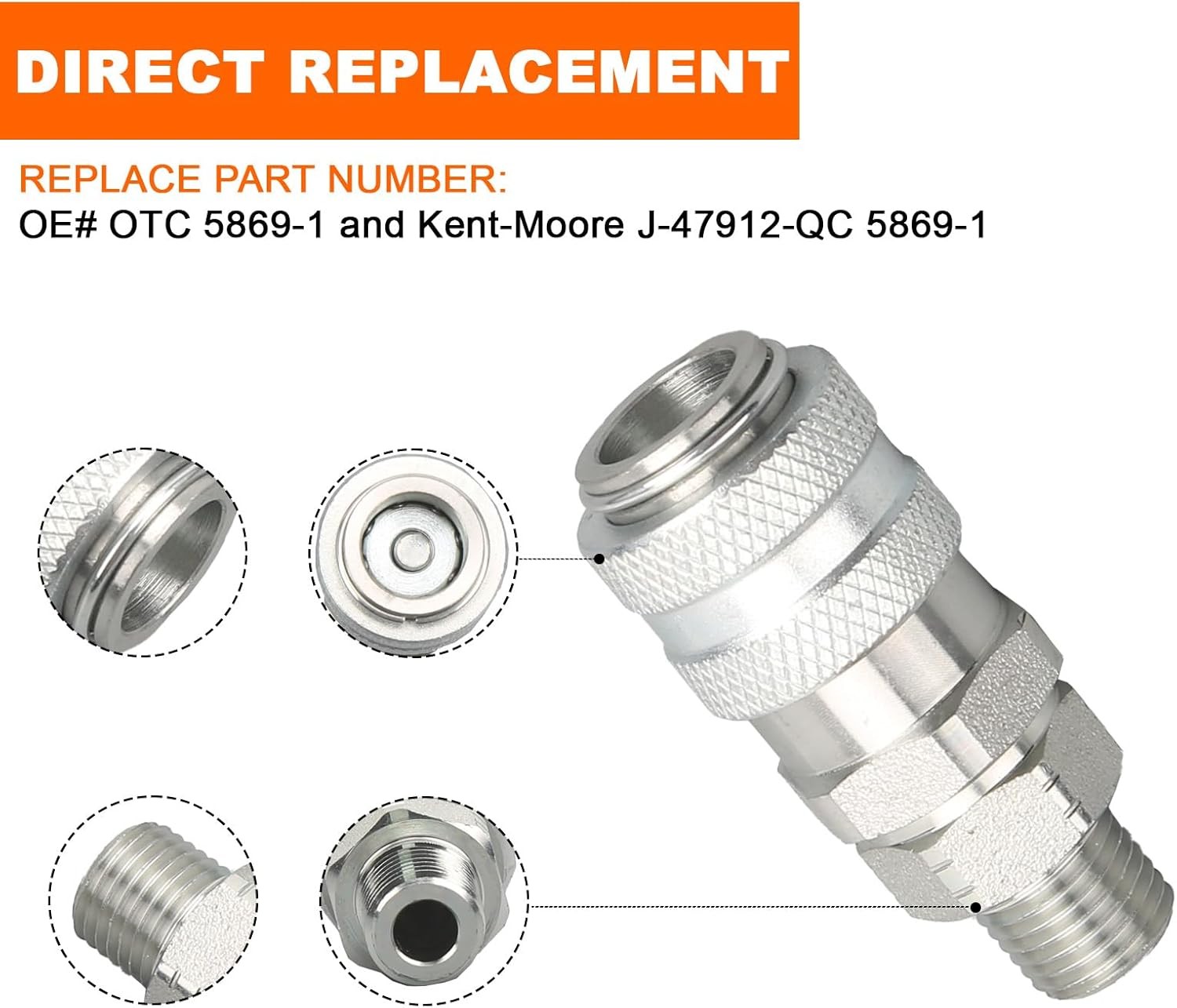 for OTC 5869-1 & J-47912-QC Fuel System Coupler Fitting Tool for Detroit Diesel