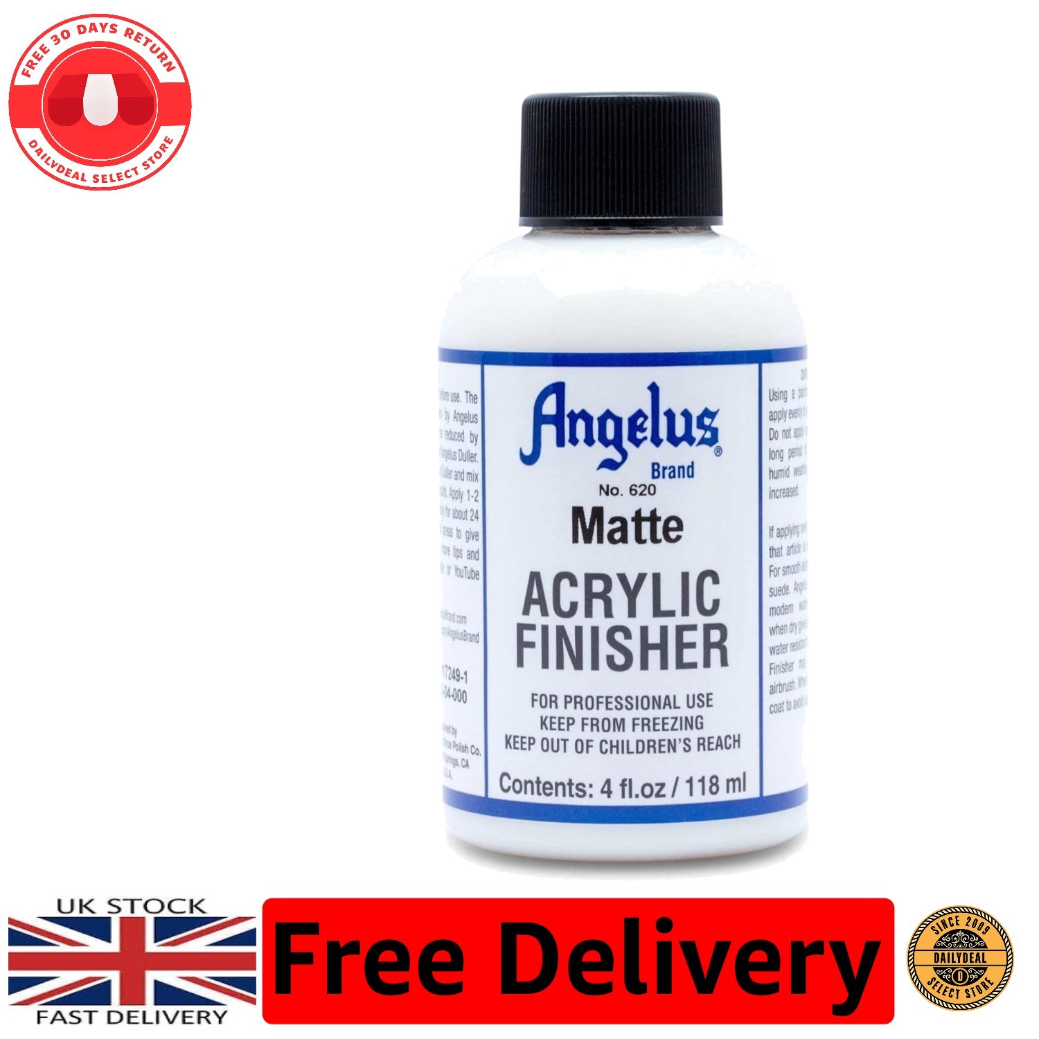 Superior 620 Matte Acrylic Finish – 4 oz Water-Resistant Clear for Gun & Leather