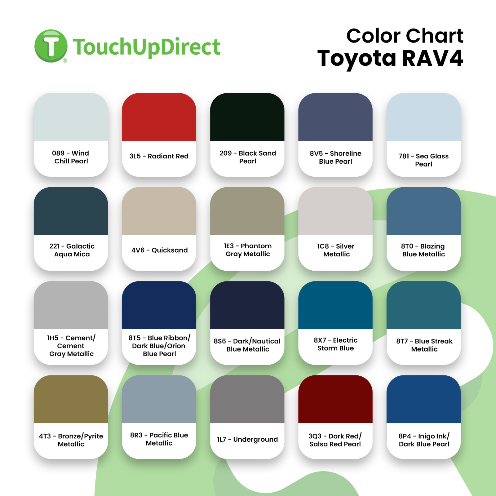 Toyota RAV4 Touch Up Paint – Automotive Spray Paint or Brush – Choose A Color