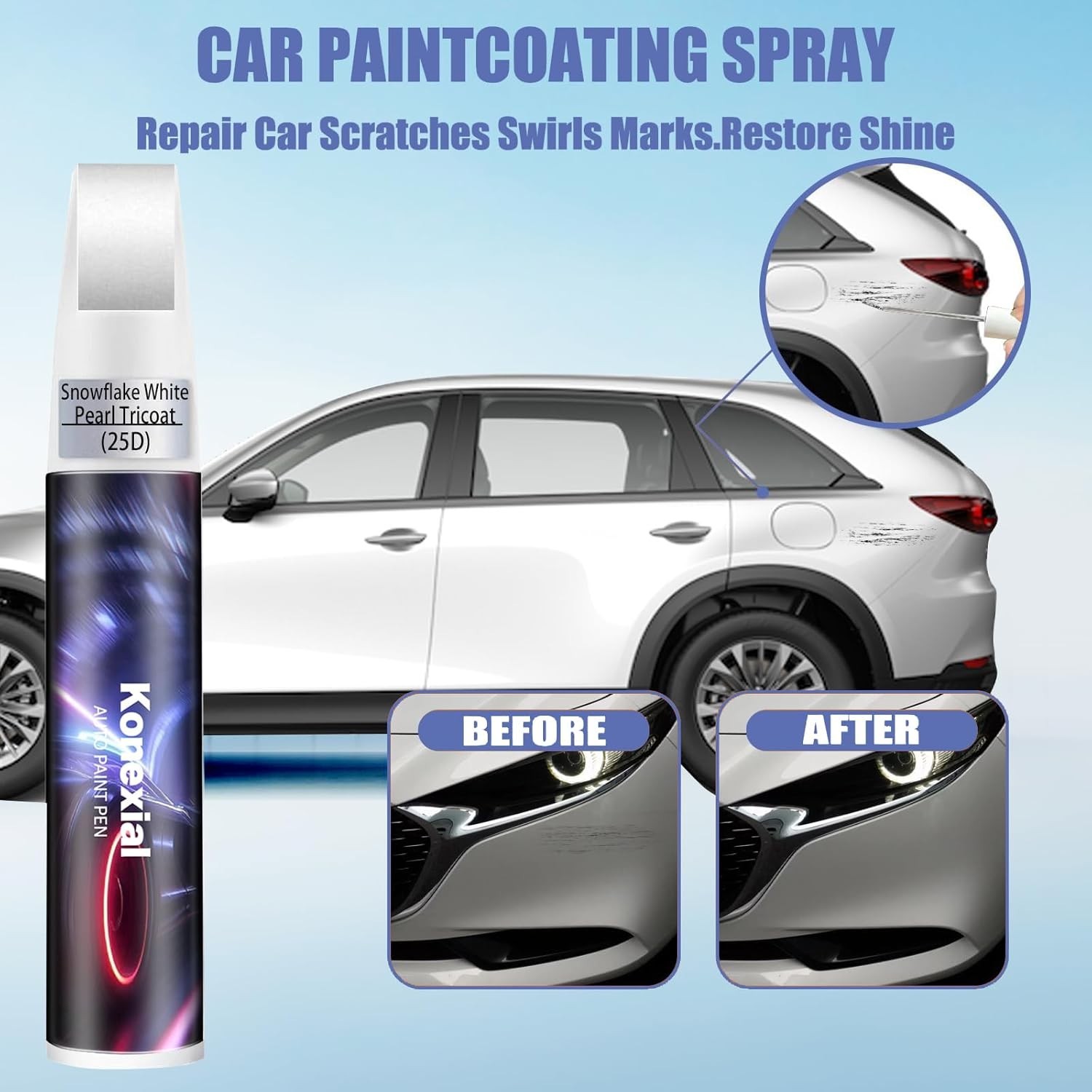 Rust Resistant Snowflake White Pearl Tricoat Touch Up Paint – Perfect for Mazda