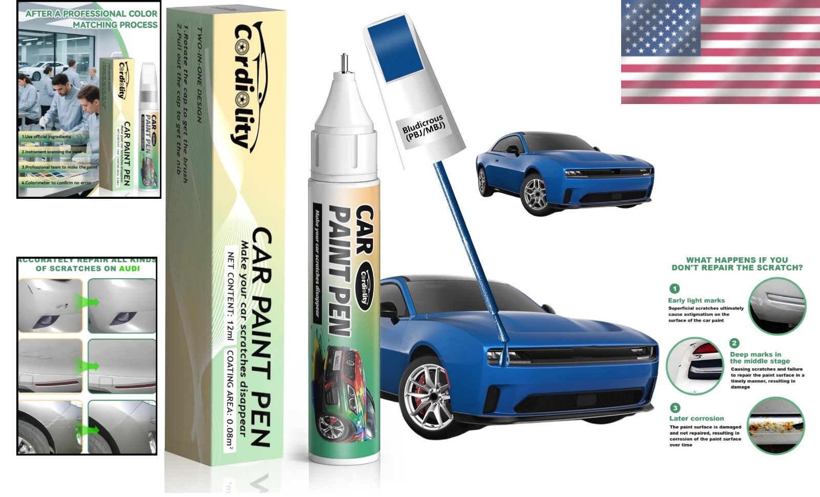 Acrylic Car Scratch Repair Pen for Dodge – Waterproof & Rust-Resistant Fast Fix
