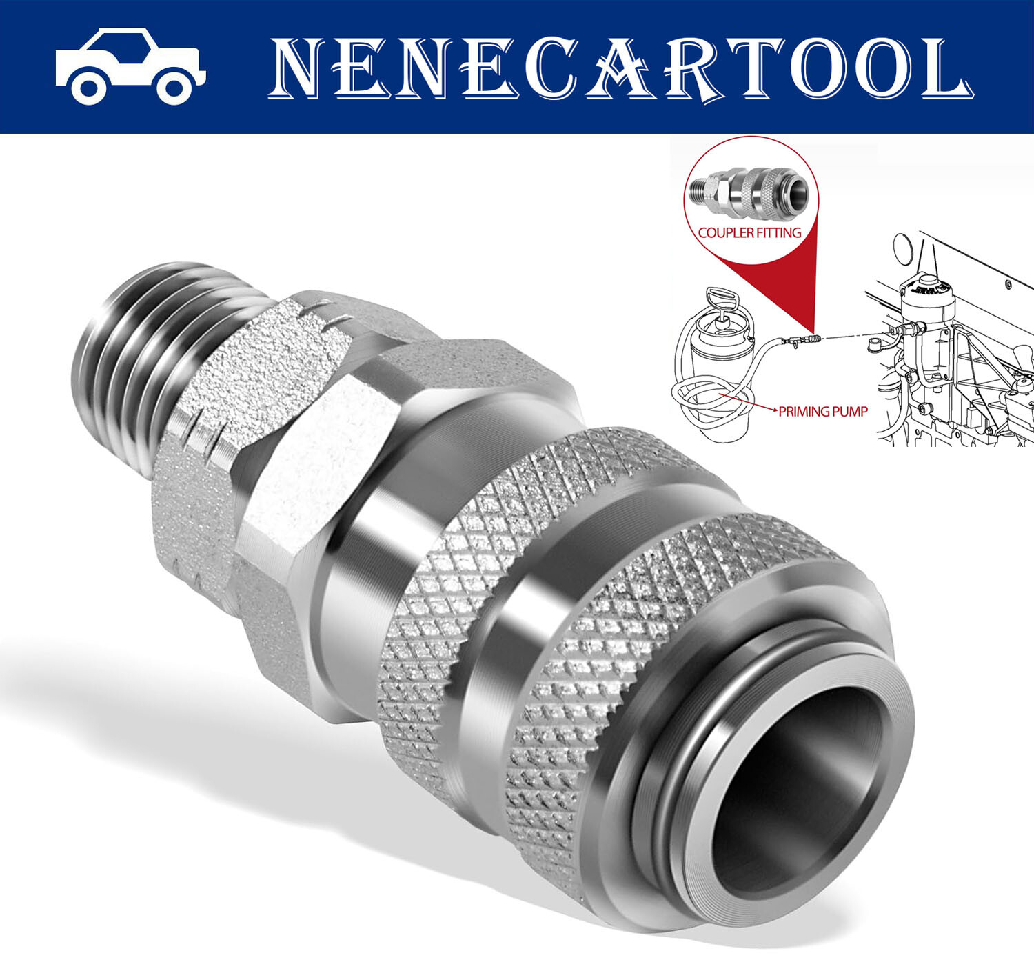 For OTC 5869-1 and J-47912-QC Fuel System Coupler Fitting For Detroit Diesel S60