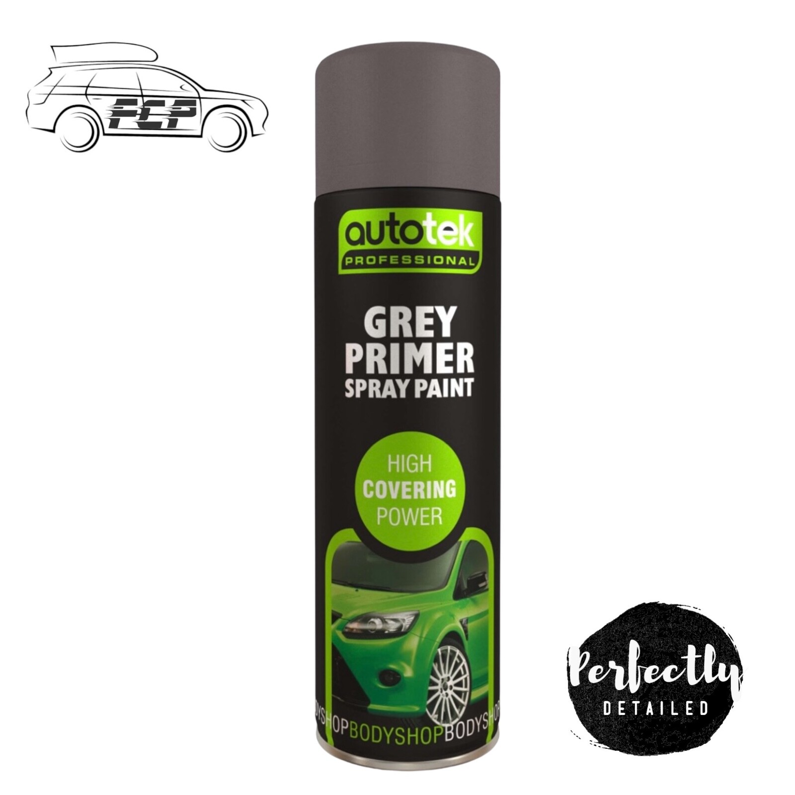 Autotek Professional Grey Primer 500ml Spray Paint High Coverage