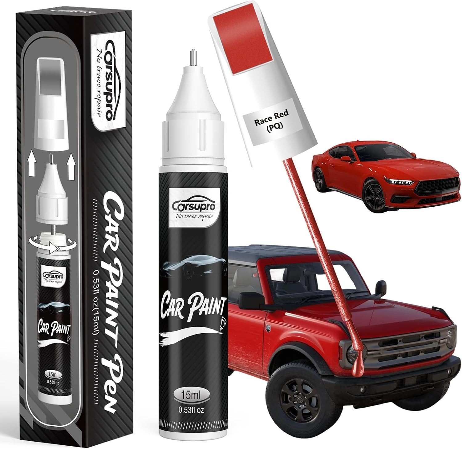 2-in-1 Race Red Car Scratch Remover Pen – Precise Repair for Ford Vehicles