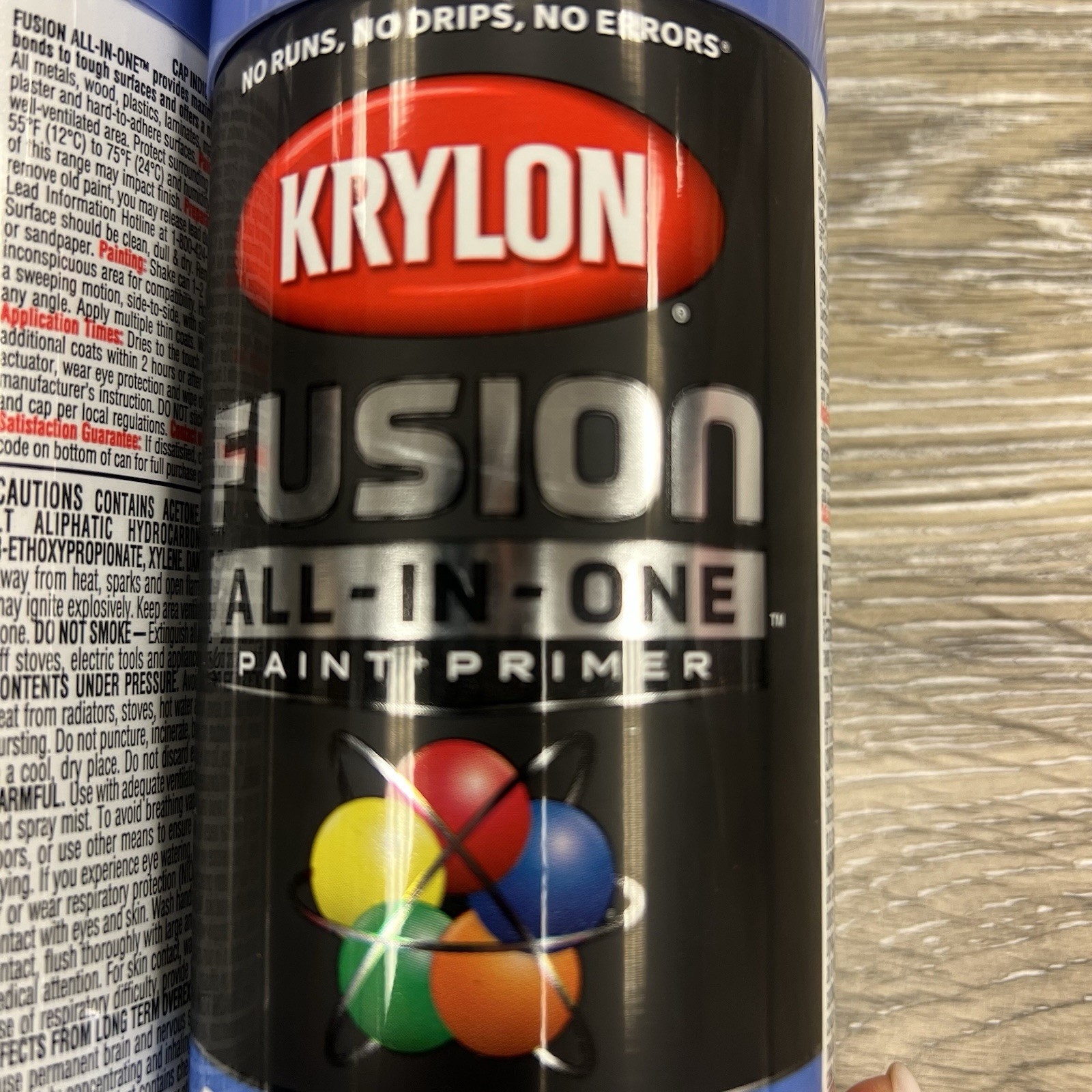 Krylon Fusion All-In-One Spray Primer Paint Gloss Blue Hyacinth Indoor Outdoor