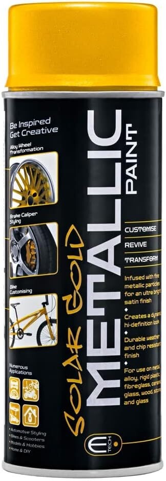 E-TECH Metallic Paint Solar Gold 400ml Multi-Purpose Interior & Exterior DIY
