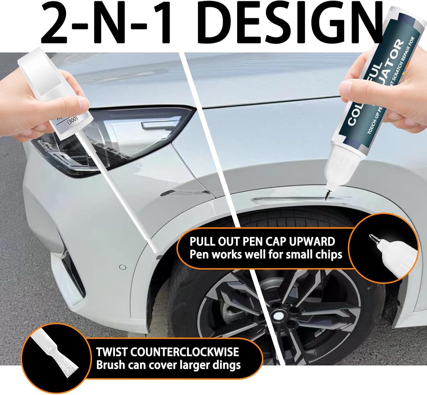 BMW Jet Black 668 Touch Up Paint Pen Kit Scratch Repair 2-in-1 Car Paint