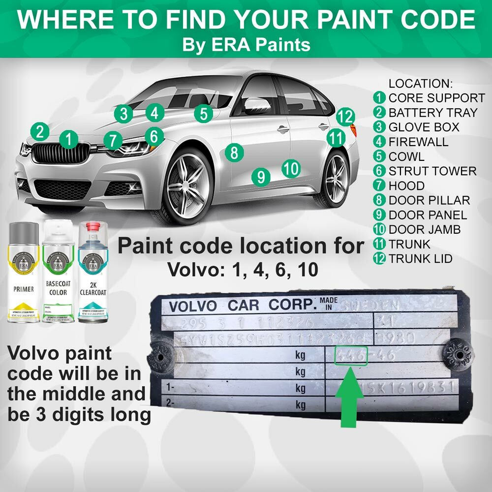 VOLVO Genuine OEM Touch Up Spray Paint w/SprayMax 2K Clr Opt – PICK YOUR COLOR