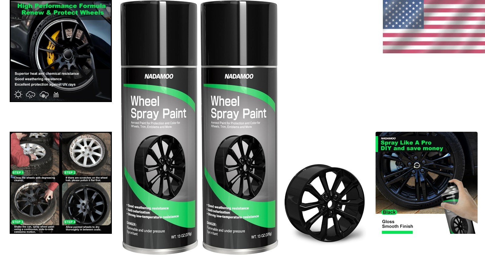 Fast-Drying Acrylic Car Rim Spray Paint – 2 Pack for Effortless Application