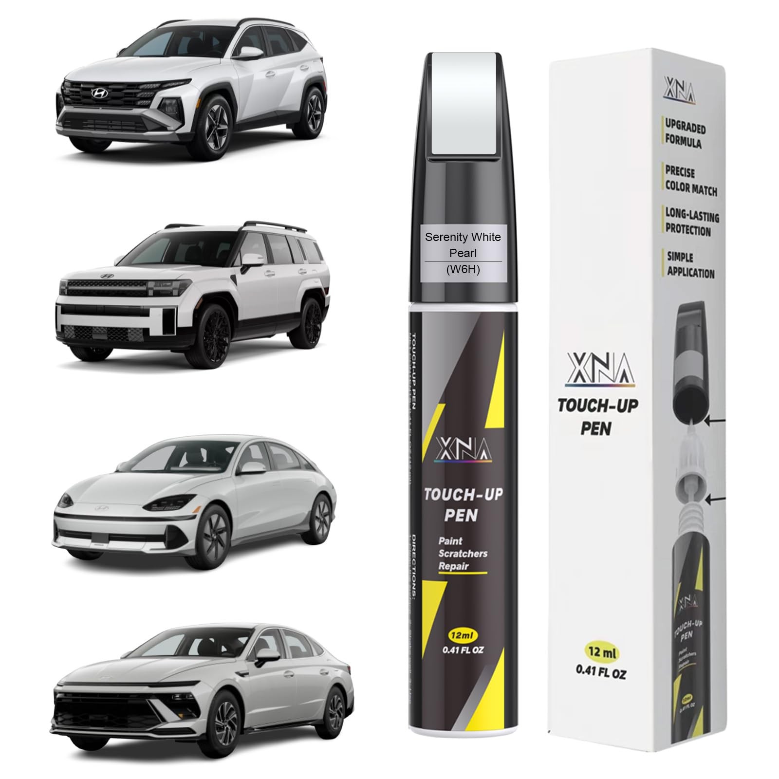 Touch Up Paint Kit For Hyundai W6H Serenity White Pearl Scratch Repair Kit