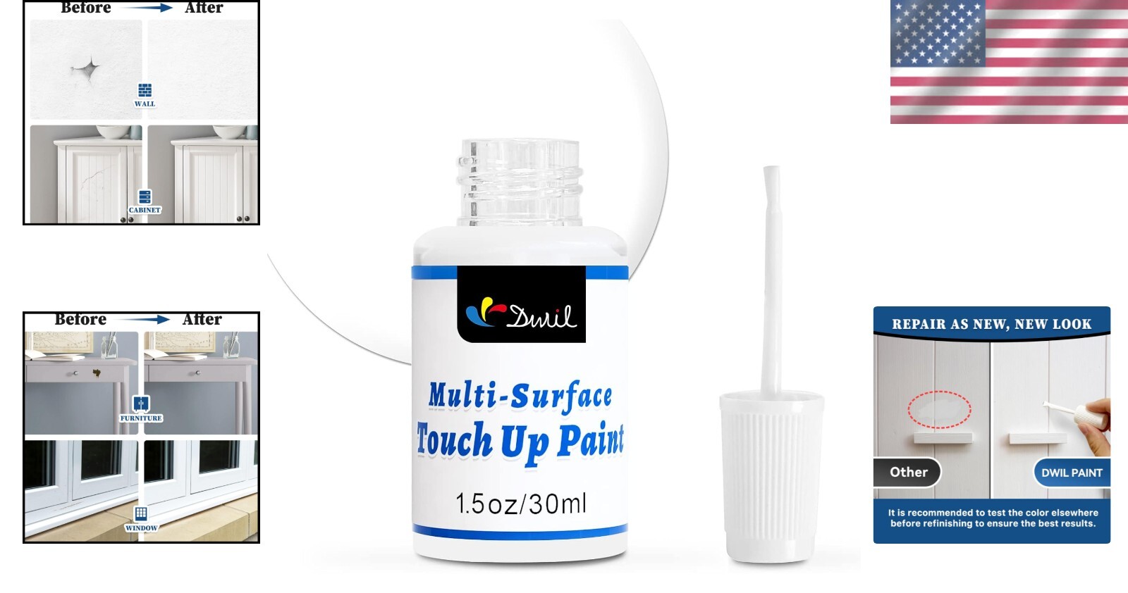 Low VOC White Touch Up Paint Pen – Non-Toxic, Ideal for Interior & Exterior Use