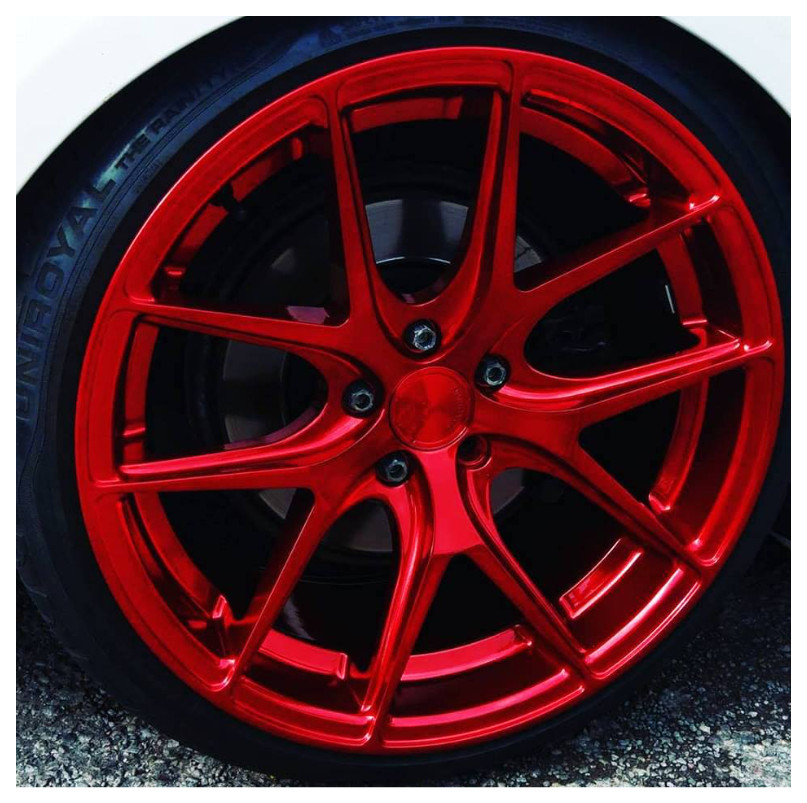 Metallic Red Chrome Wheels Spray Paint Rim Steel Aluminum +Primer Coating 3 Cans
