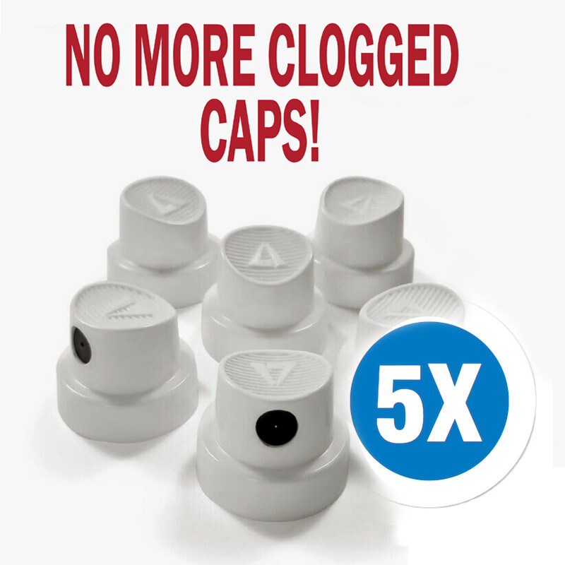5 Spray Paint Caps for Rust-Oleum High Performance Wheel Spray Paint, Black