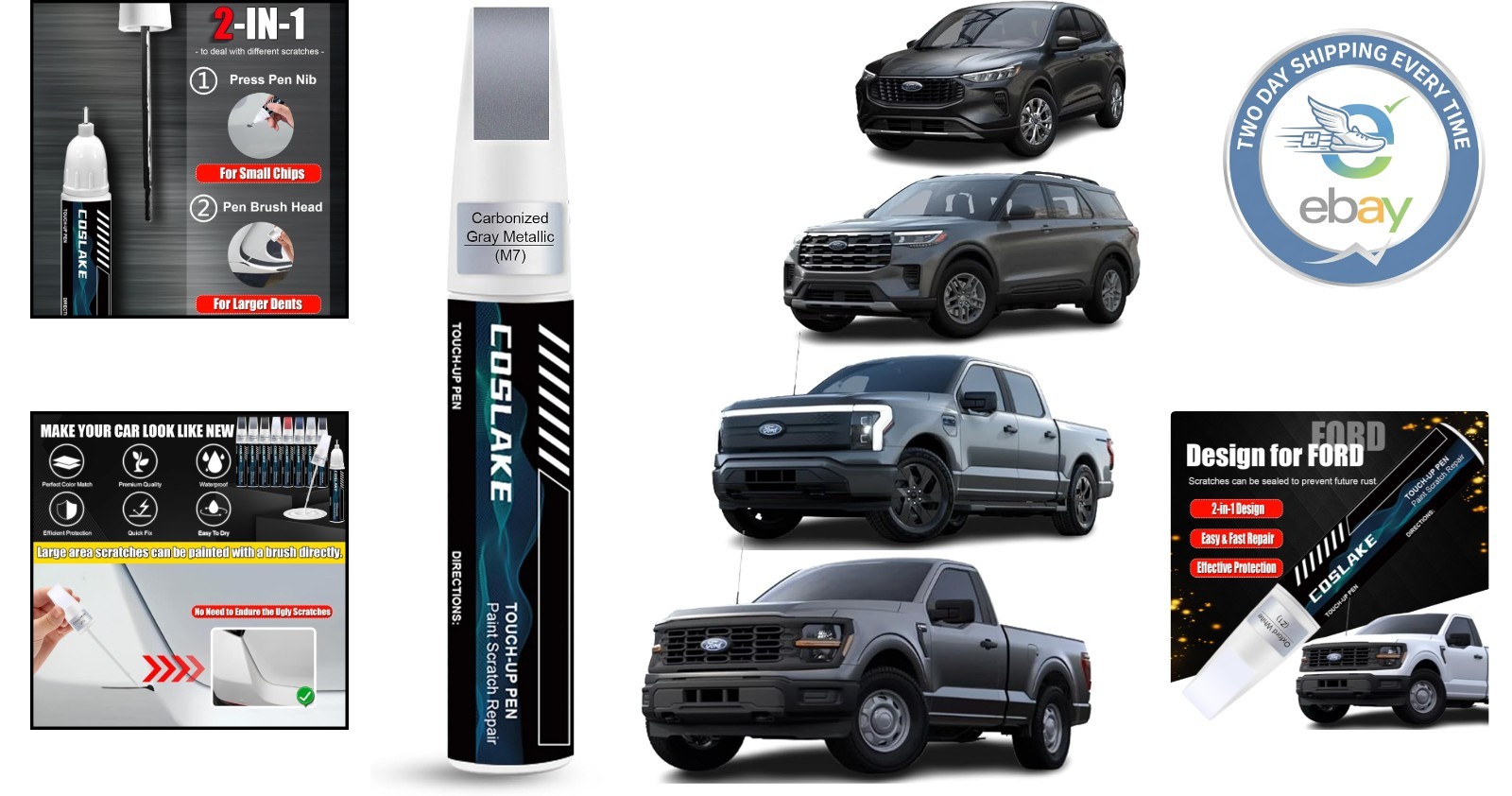 Carbonized Gray Touch-Up Paint for Ford – 12ml Scratch Repair Solution