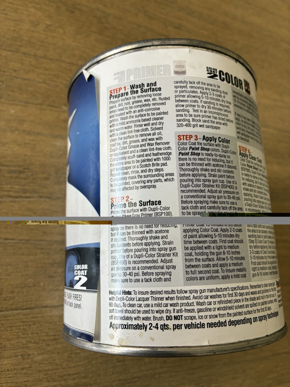 Paint Shop Finish System – Championship White Quart NEW