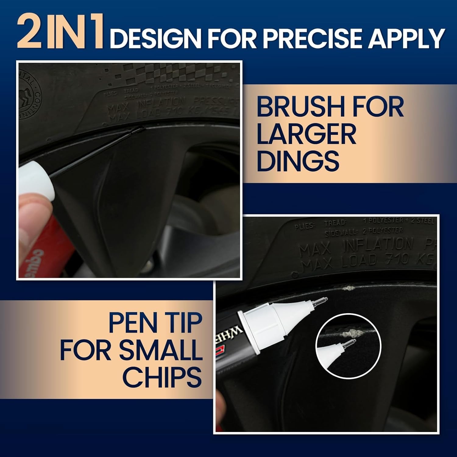 Gloss Black Rim Touch Up Paint, Wheel Scratch Repair Touch Up Paint Pen, Quic…