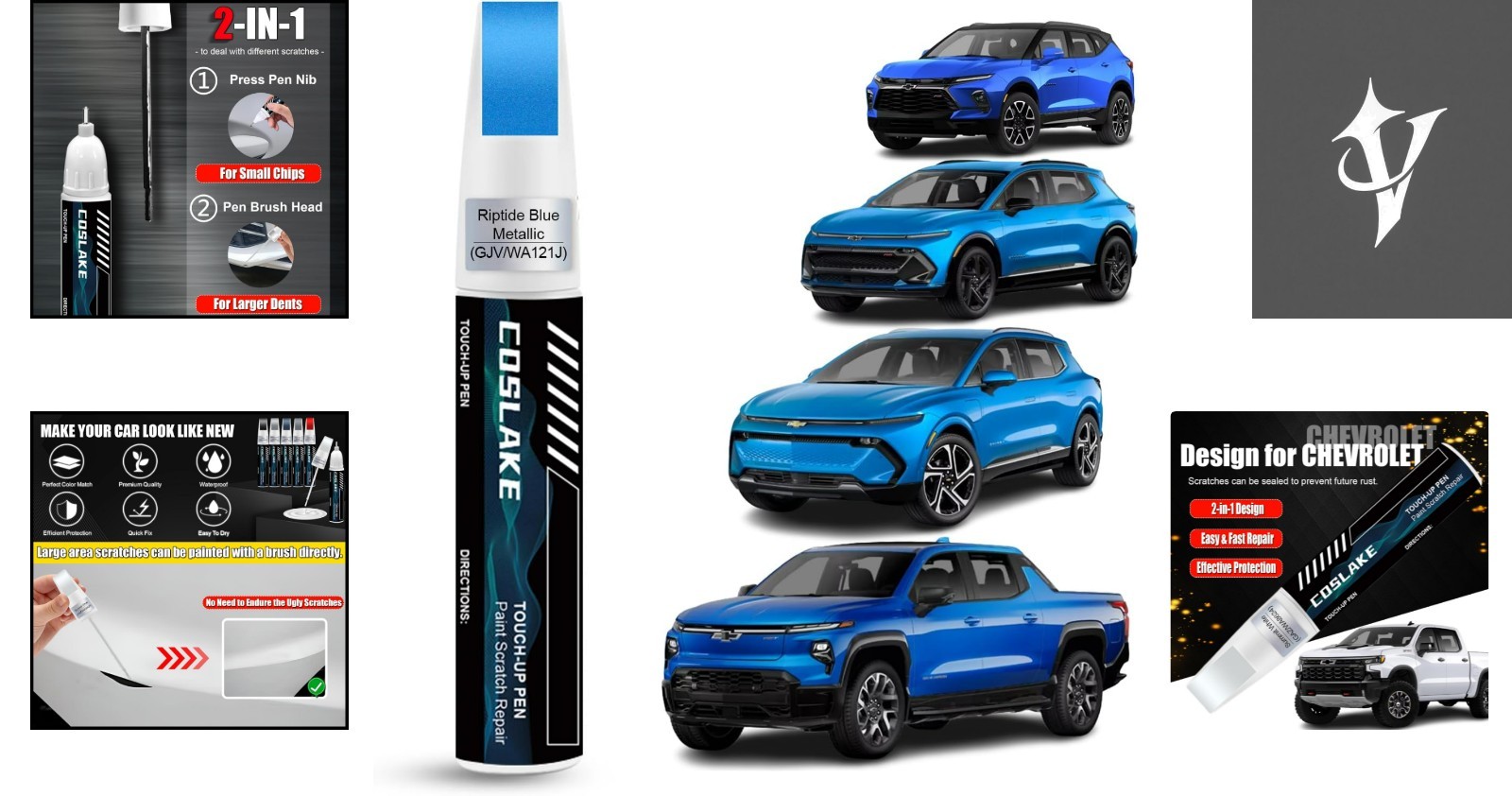 Riptide Blue Metallic Car Touch-Up Paint for 2024-2026 Chevy Models – 12ml
