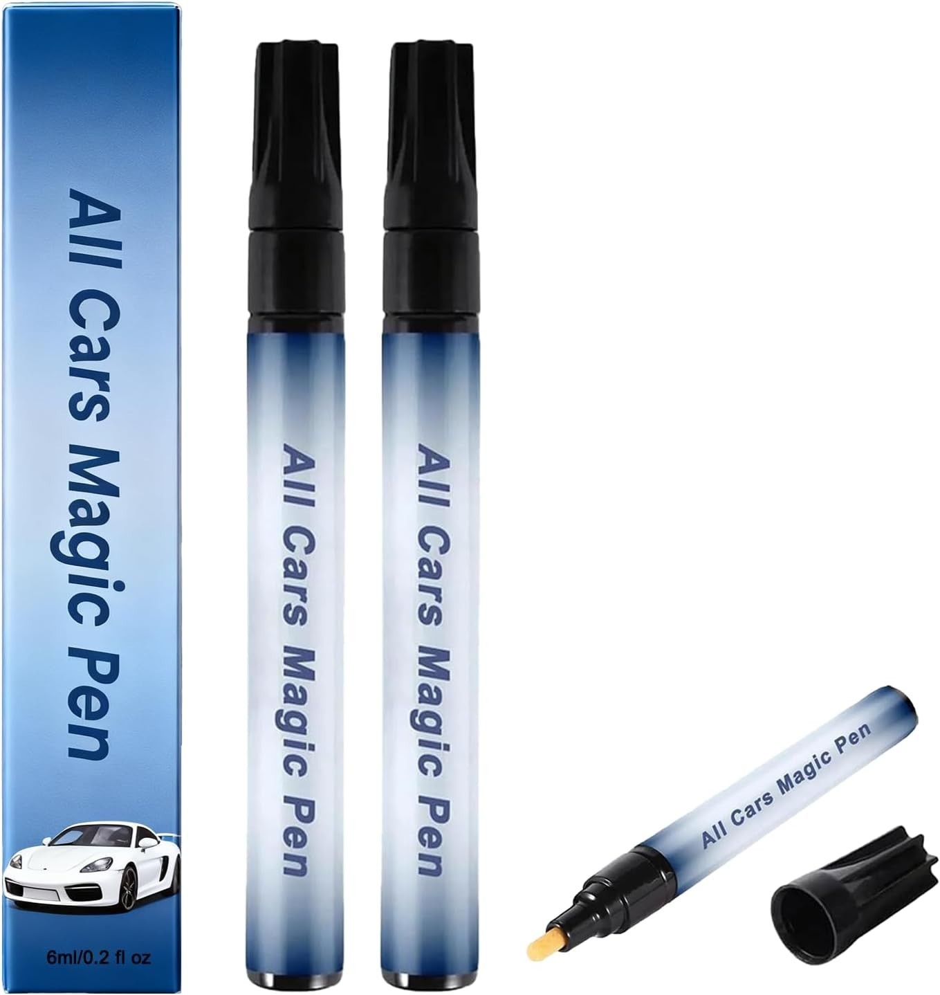 2 Pack All Cars Magic Pen Scratch Remover Clear Coat Repair Applicator Tool Set