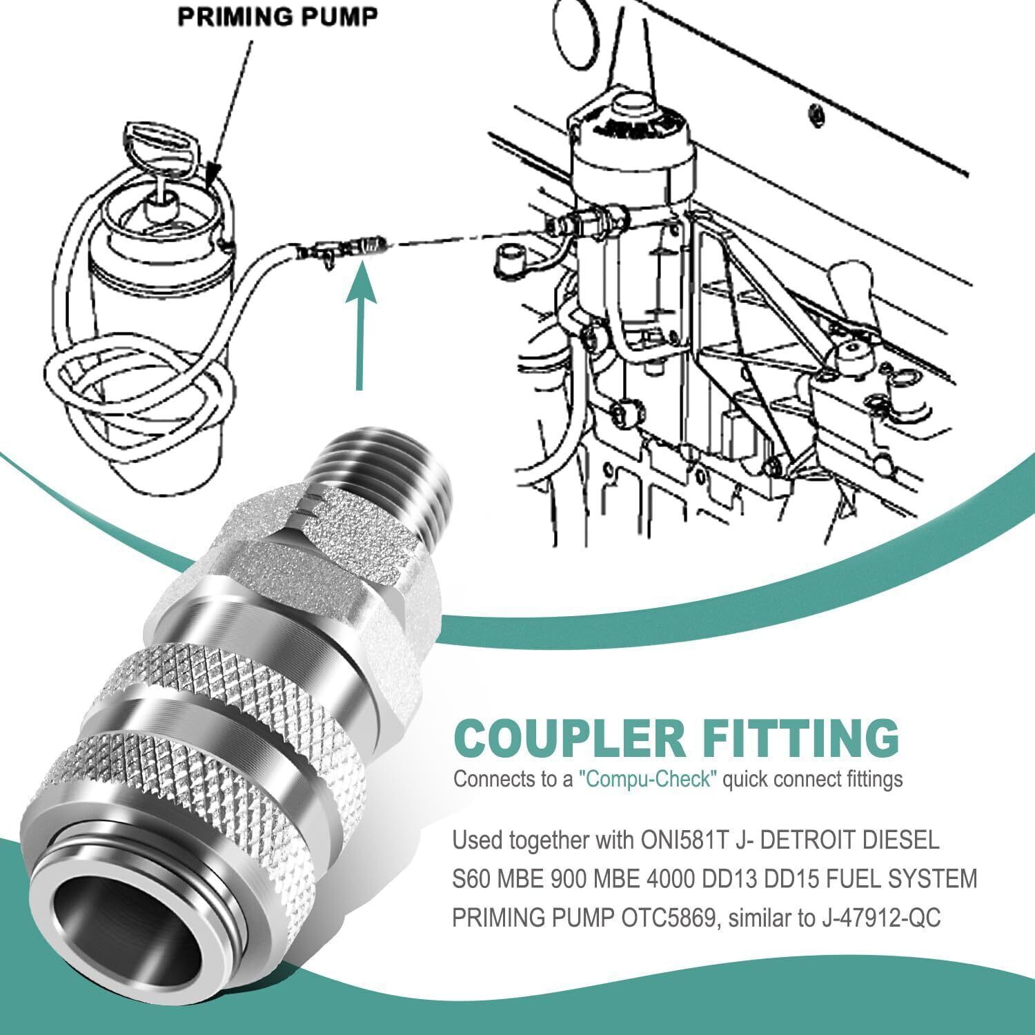 For Detroit Diesel Fuel System Coupler Fitting Tool 5869-1 J-47912-QC#