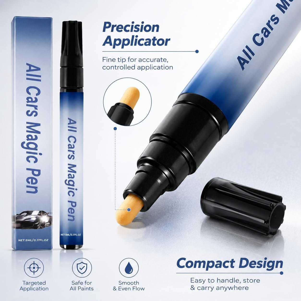3Pcs All Cars Magic Pen, Car Scratch Remover Pen, Magic Car Scratch Removal Pen