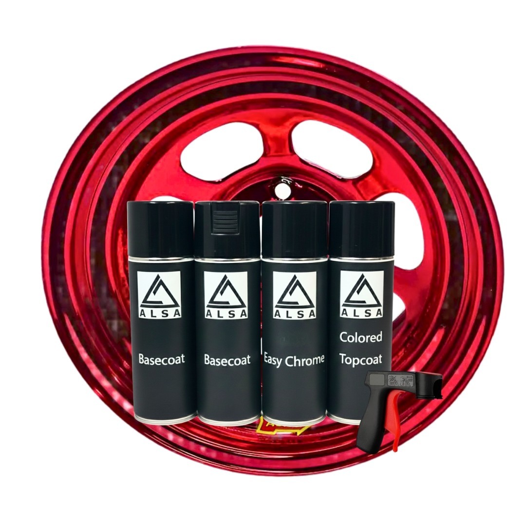 Alsa Red Chrome Paint – Spray Can Kit (30 sq ft of chrome)