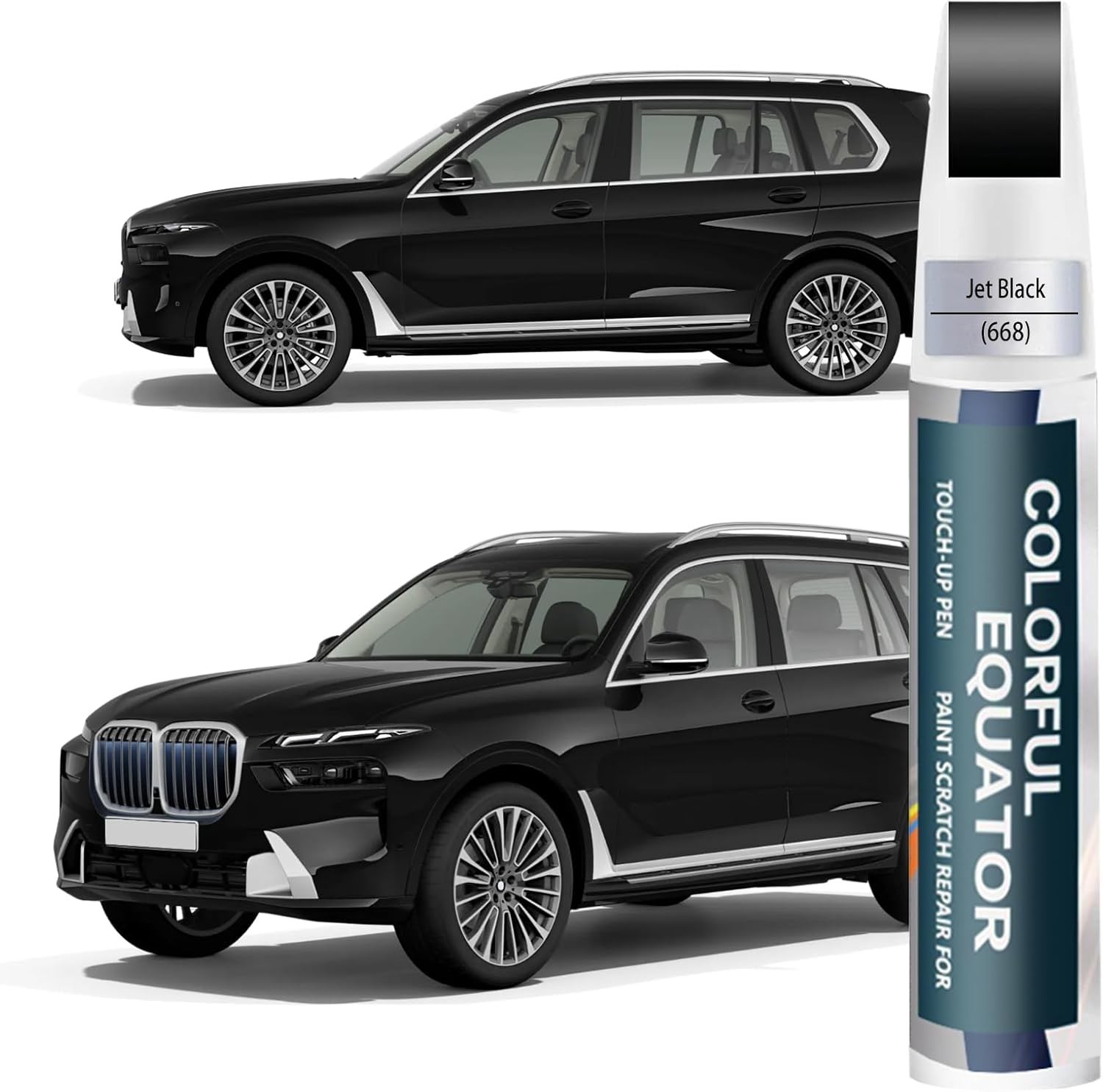 BMW Jet Black 668 Touch Up Paint Pen Kit Scratch Repair 2-in-1 Car Paint