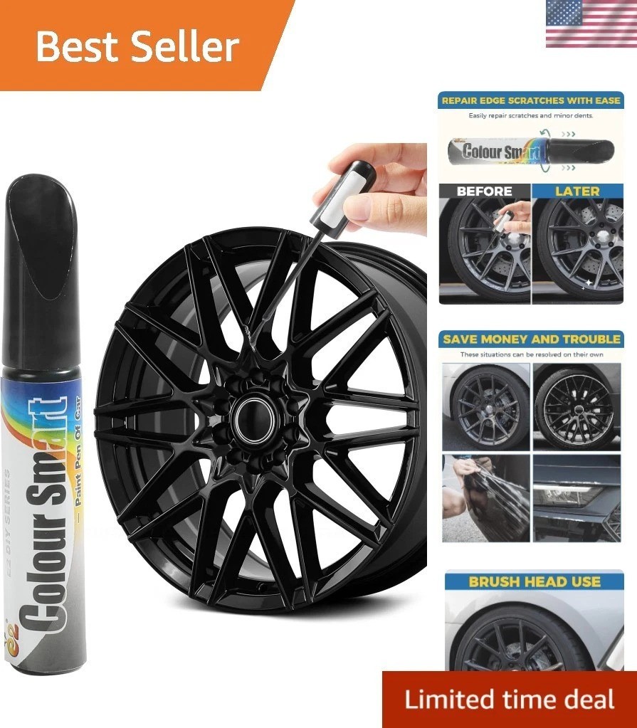 Essential Touch Up Paint for Cars: 10-Minute Dry Gloss Black Wheel Repair