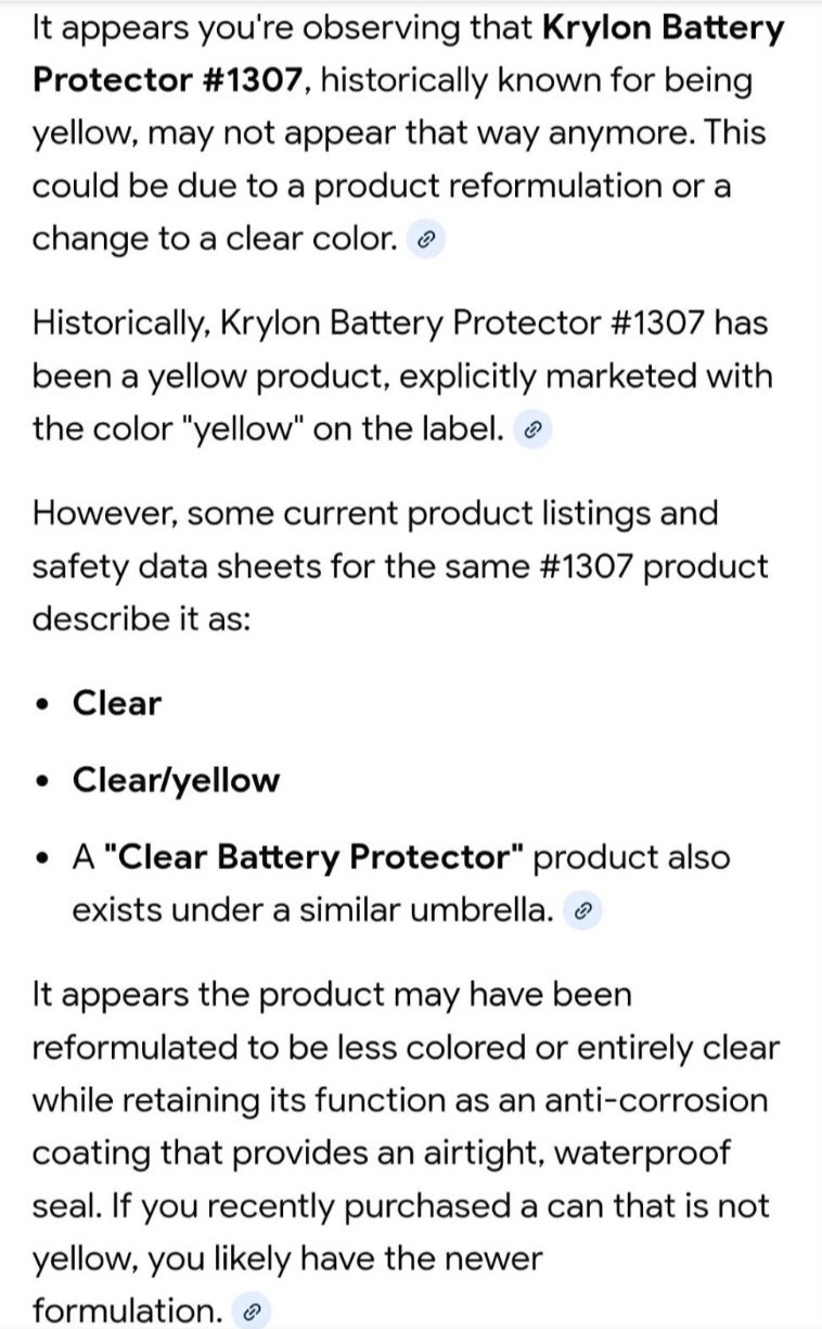 Krylon Battery Protector #1307 11 oz Can 🟡 New X 2