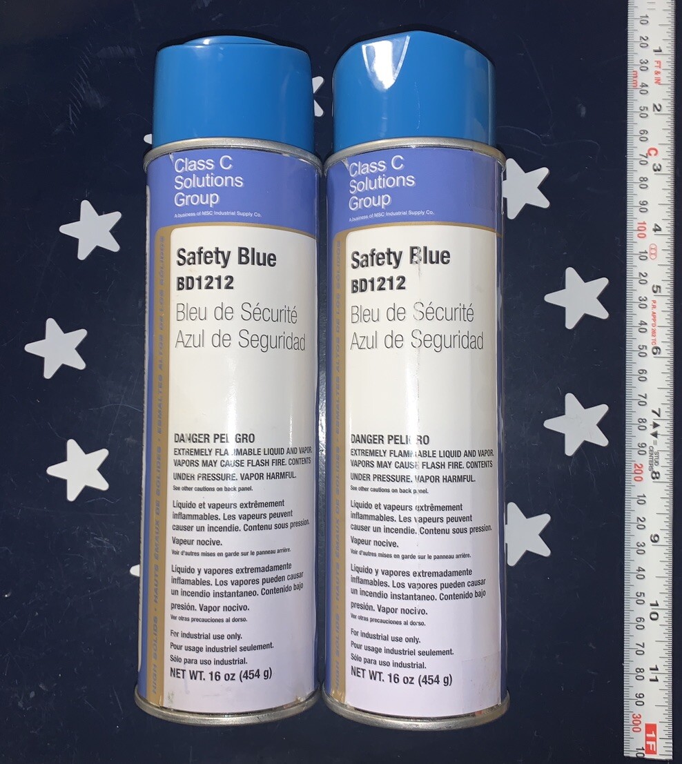 2 Cans X Class C Solutions Group Safety Blue Spray Paint BD1212 16oz X 2
