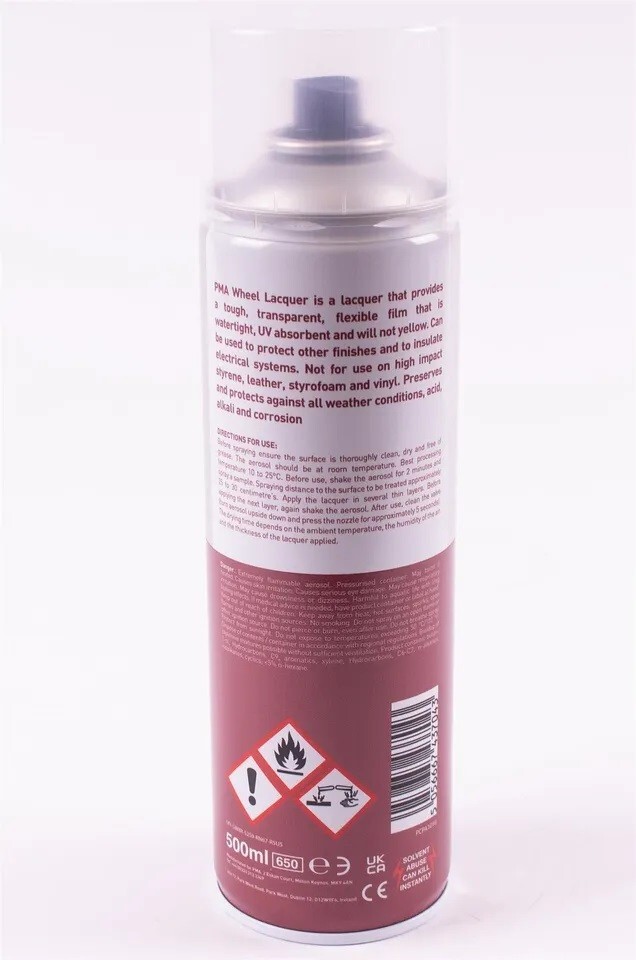 4x PMA Professional Gloss Clear WHEEL LACQUER Spray Paint 500ml Cans PA1016 +CP