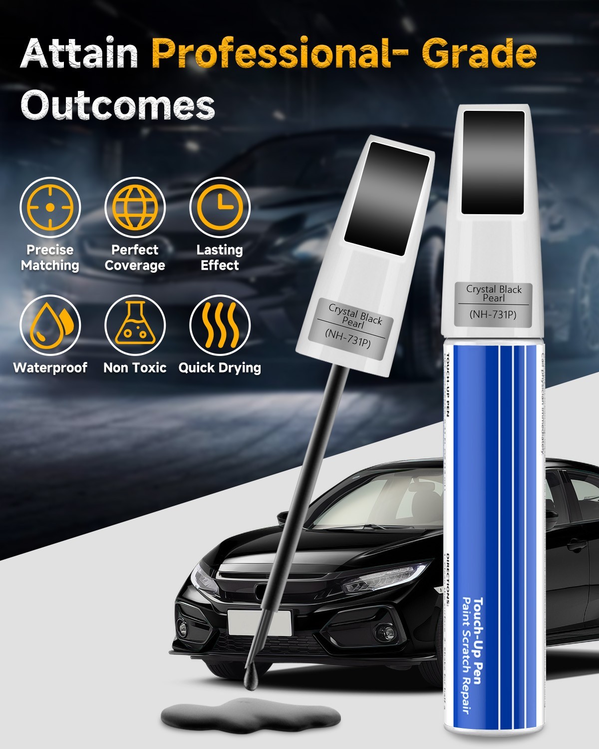 BIOOICH Touch Up Paint Pen for Honda Repair Car Chip and Scratch Color Match