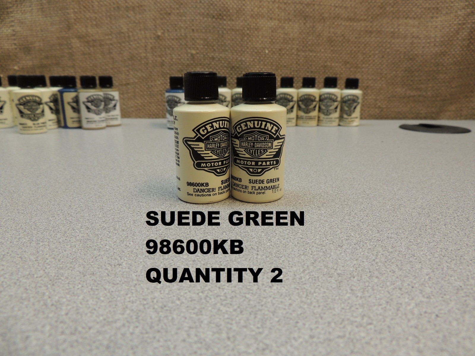 (LOT OF 21) NOS HARLEY-DAVIDSON TOUCH-UP PAINT .5 FL OZ BOTTLES BRUSH APPLICATOR