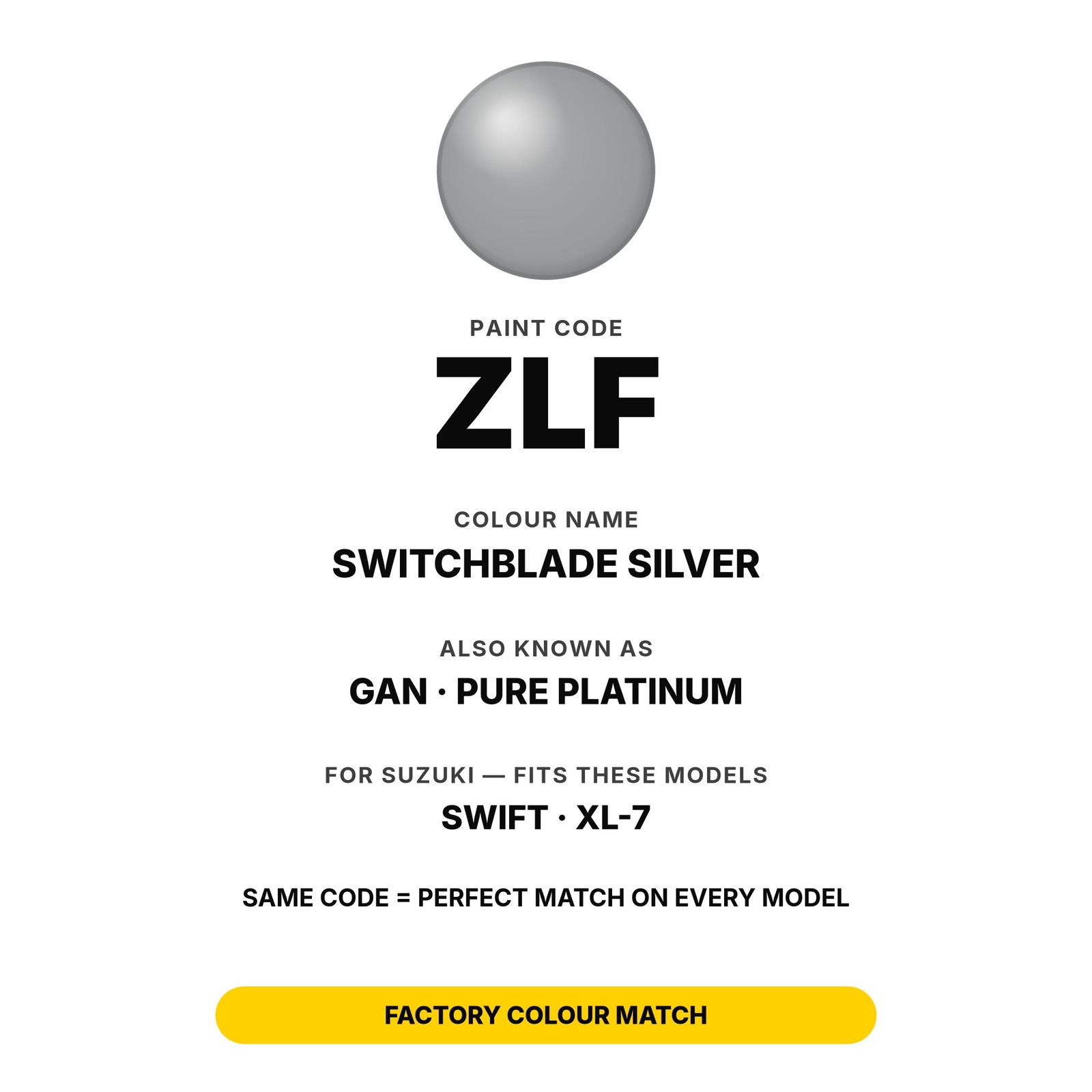 Touch Up Paint For Suzuki Swift ZLF Switchblade Silver Kit Panel Paint Pen