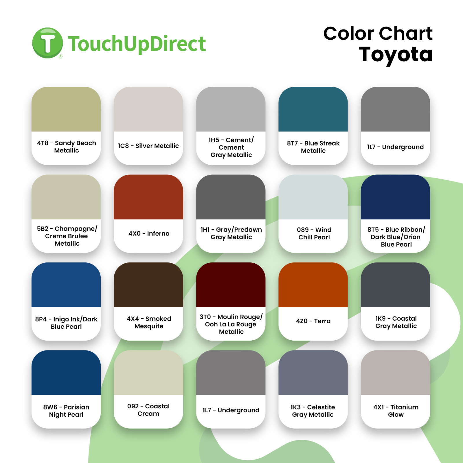 Toyota Touch Up Paint by TouchUpDirect – Brush or Spray Paint – Choose A Color