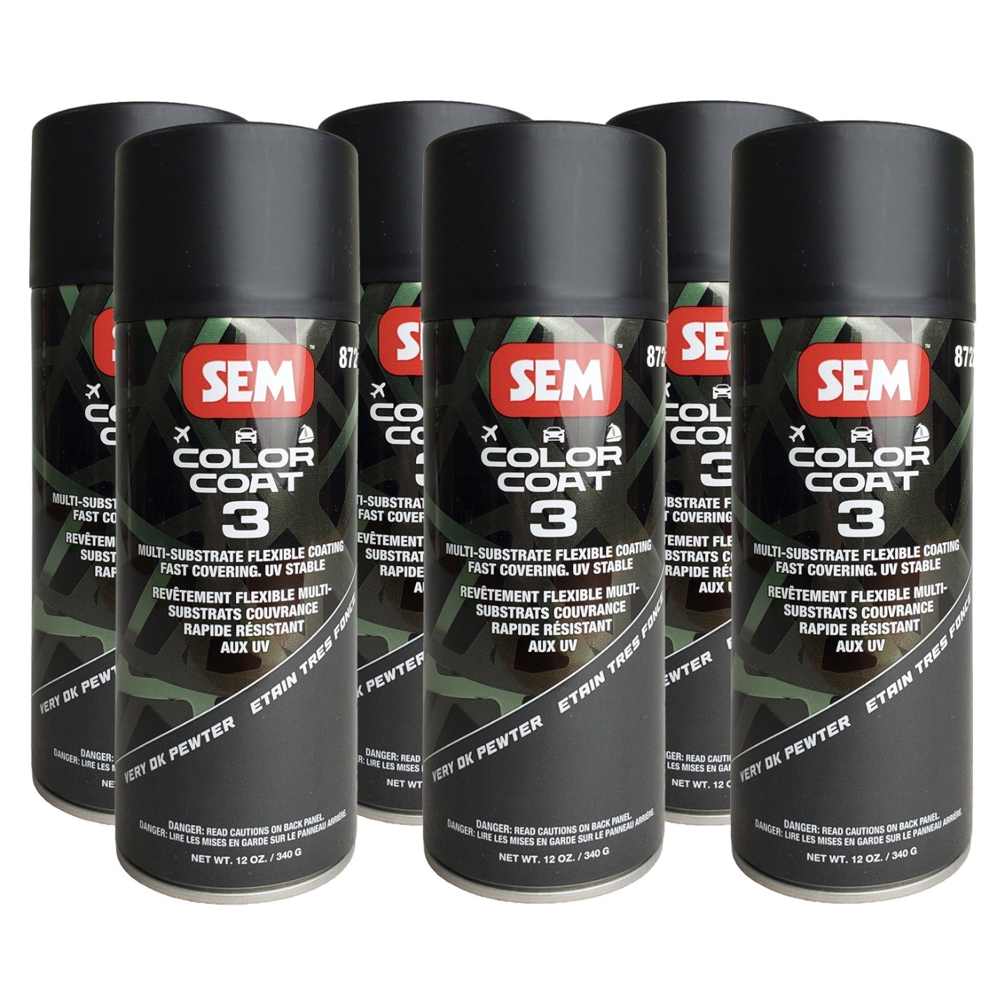 SEM 87223 Color Coat 3 Very Dk Pewter Flexible Coating 12 oz. (6 Pack)