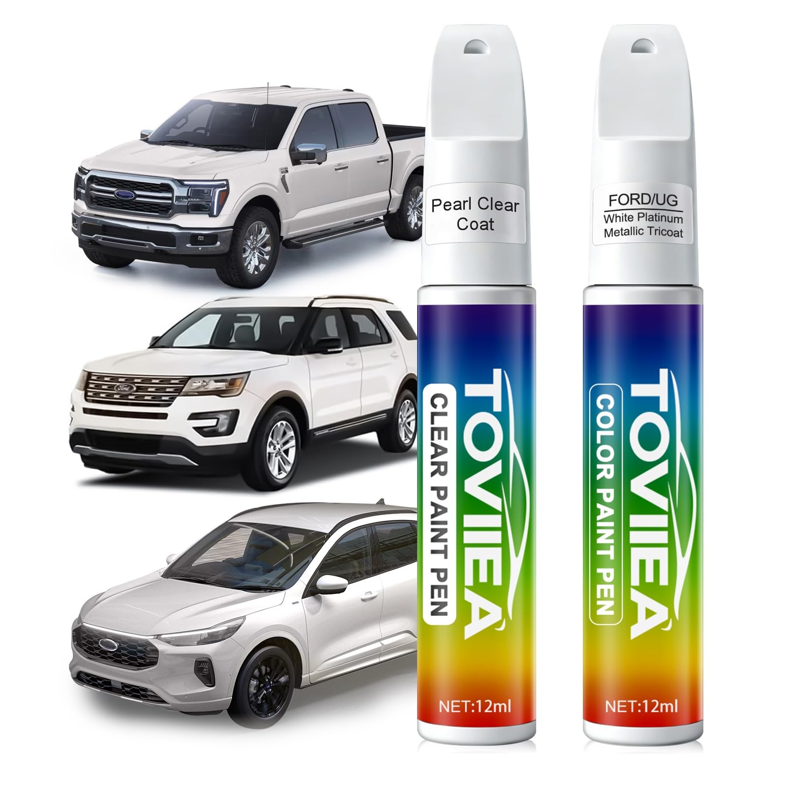 Touch Up Paint Kit For Ford UG M7204 White Platinum Metallic Tricoat Paint Kit