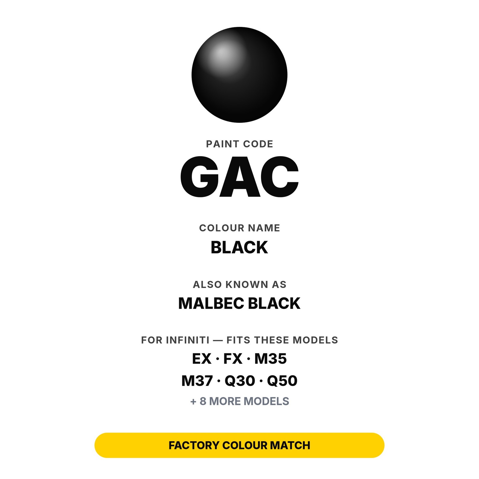 Touch Up Paint For Infiniti GAC Black Factory OEM Auto Body Touch Up Paint