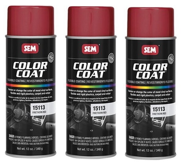 SEM COLOR COAT FIRETHORN RED Vinyl Spray Auto Paint Car SEM 15113 (3 Pack)