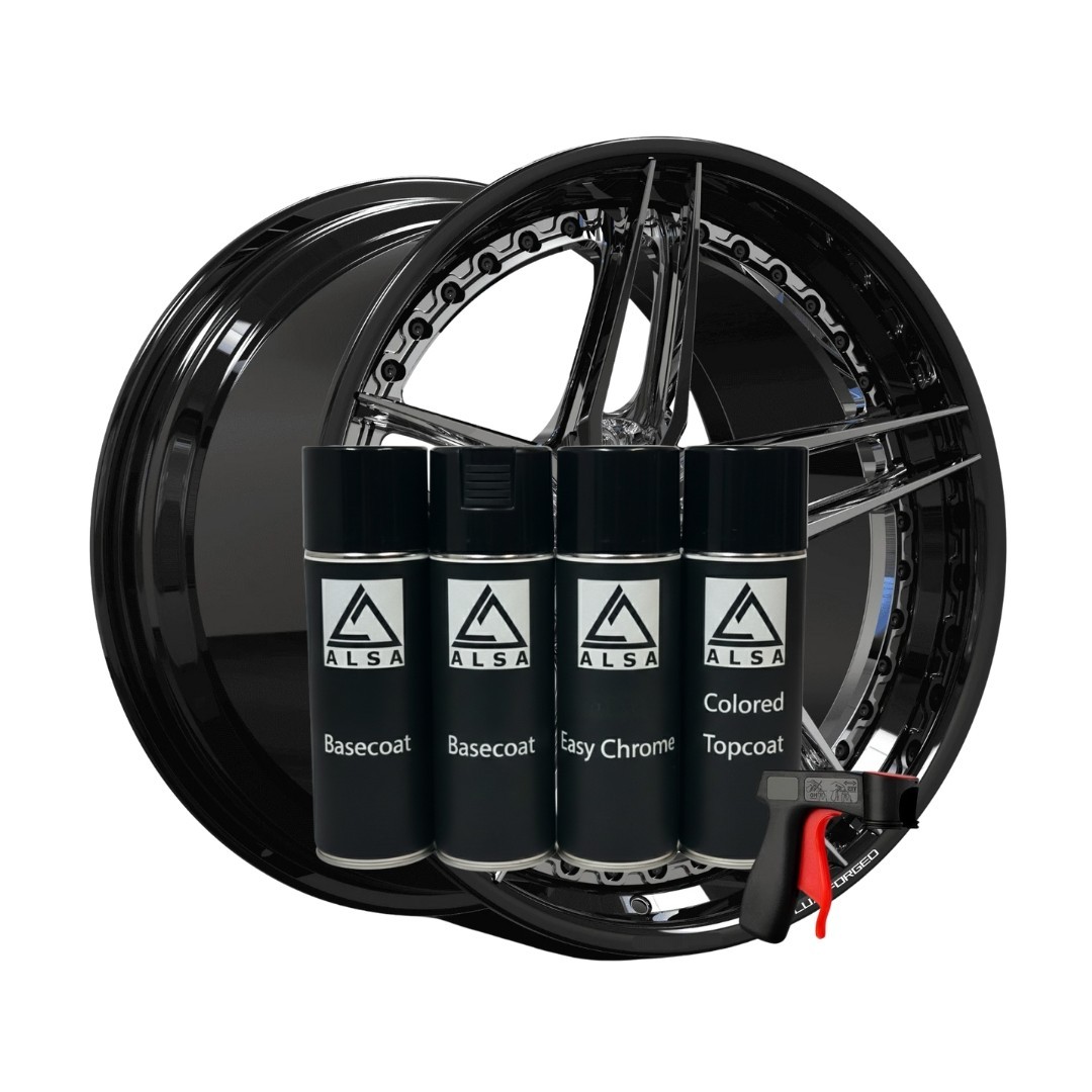 Alsa Black Chrome Paint – Spray Can Kit (30 sq ft of chrome)