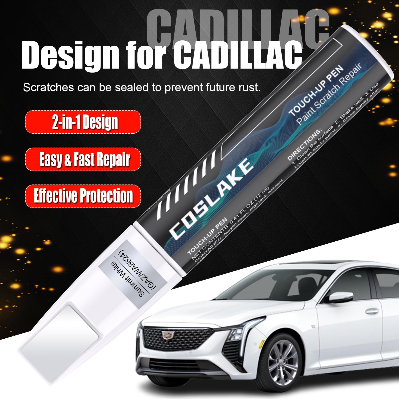 0.41 Fl Oz (Pack of 1), Summit White(GAZ/WA8624) for 2025 ESCALADE IQ/2025…