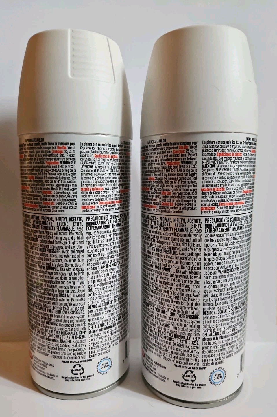 Lot Of 2 KRYLON 4101 Classic White Chalky Finish Indoor/Outdoor 12oz New