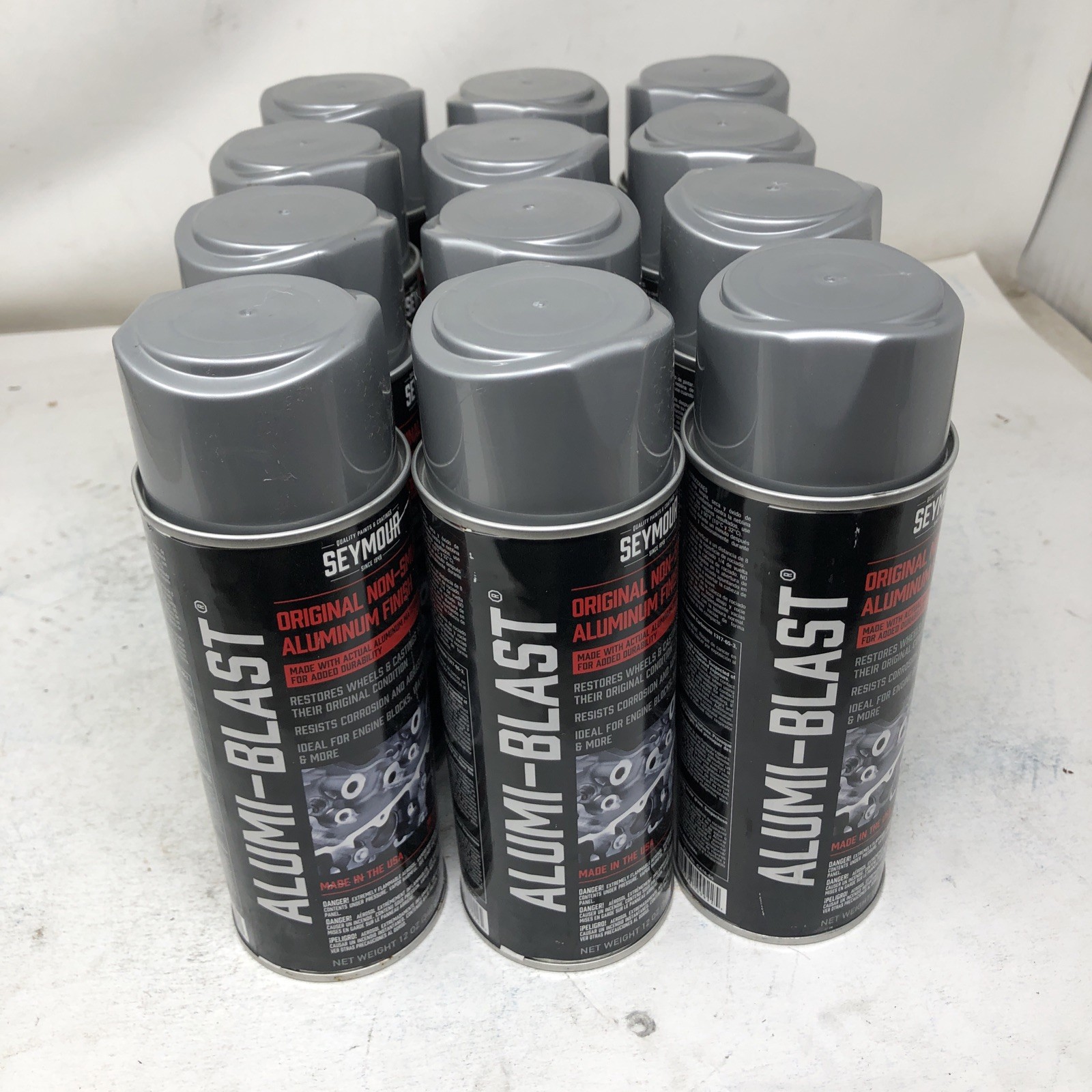 Seymour Alumi-Blast, Automotive Aluminum Spray Paint (12 oz) 12 Cans