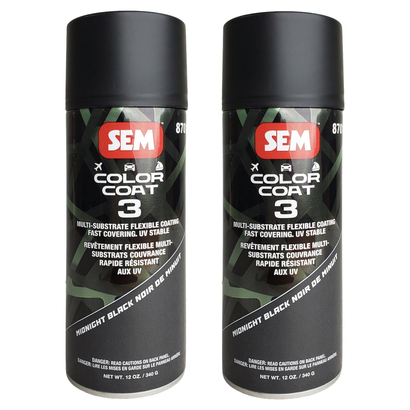 SEM 87013 Color Coat 3 Midnight Black Flexible Coating 12 oz. (2 Pack)