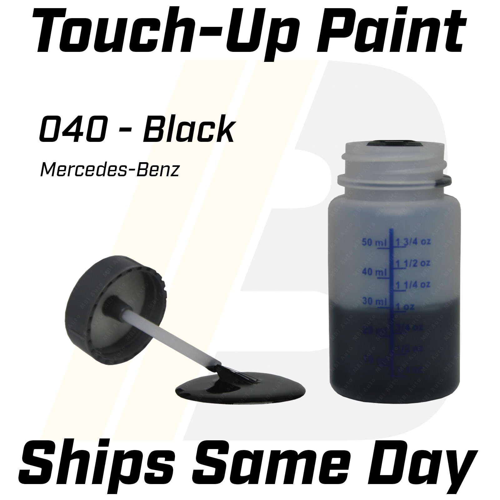 040 Black – 1 Oz Touch Up Paint Kit w/ Brush for Mercedes-Benz Car SUV