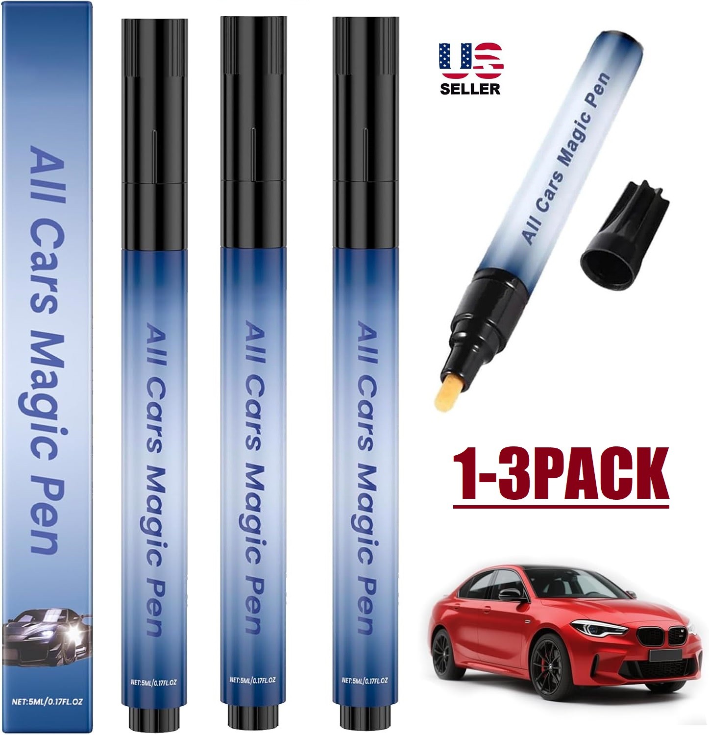 3Pcs All Cars Magic Pen, Car Scratch Remover Pen, Magic Car Scratch Removal Pen