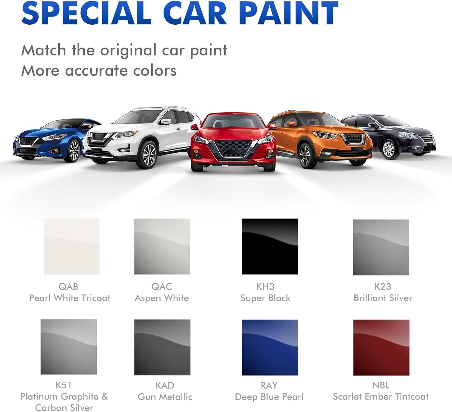 QAB Pearl White Tricoat Touch Up Paint for Nissan, DIY Car Paint Scratch Repa…