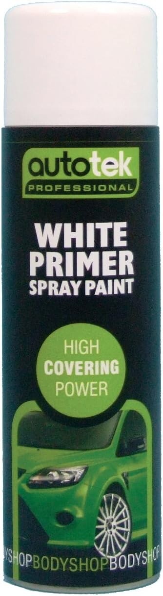 12x AUTOTEK WHITE PRIMER Aerosol Spray Paint Professional Hi Covering Power+G+CP